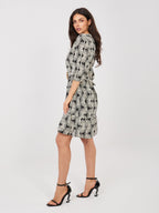 Abito in Viscosa a Fiori con Maniche Sbuffo e Volant (Flora)