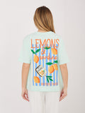 Menta / XS T-shirt in 100% Cotone con Stampa Grafica