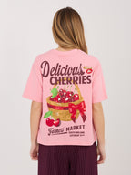 Rosa / XS T-shirt in 100% Cotone con Stampa Grafica