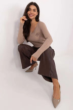 T-shirt a coste in cotone elasticizzato - 220865