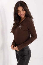 T-shirt a coste in cotone elasticizzato - 220865