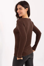 T-shirt a coste in cotone elasticizzato - 220865