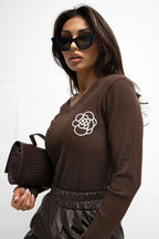 T-shirt a V in cotone - 221541