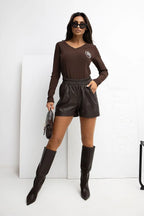 T-shirt a V in cotone - 221541