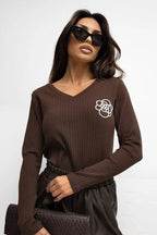 T-shirt a V in cotone - 221541