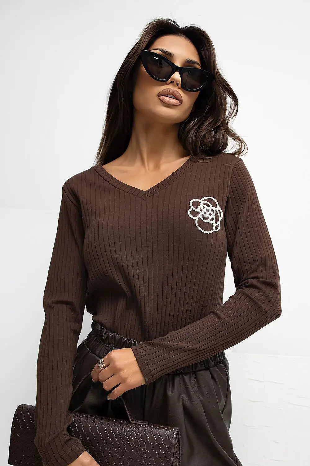 T-shirt a V in cotone - 221541