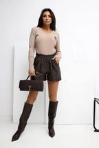 T-shirt a V in cotone - 221541