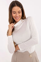 T-shirt basic a collo alto e maniche lunghe - 219371