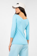 T-shirt basic dal taglio aderente in cotone elasticizzato