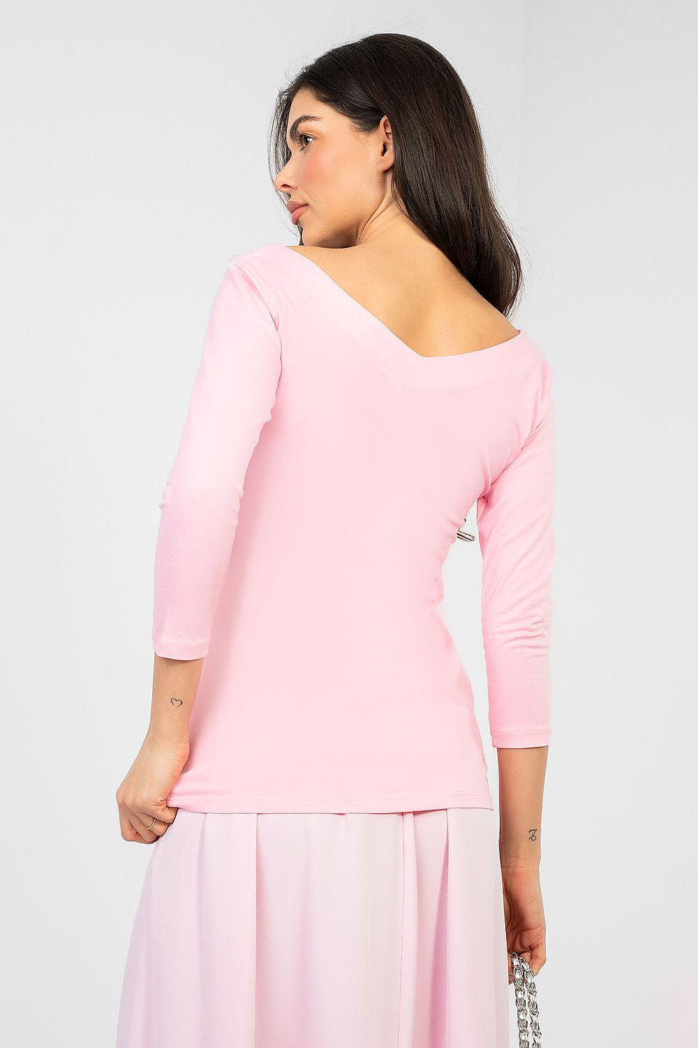T-shirt basic dal taglio aderente in cotone elasticizzato