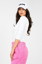 T-shirt basic dal taglio aderente in cotone elasticizzato