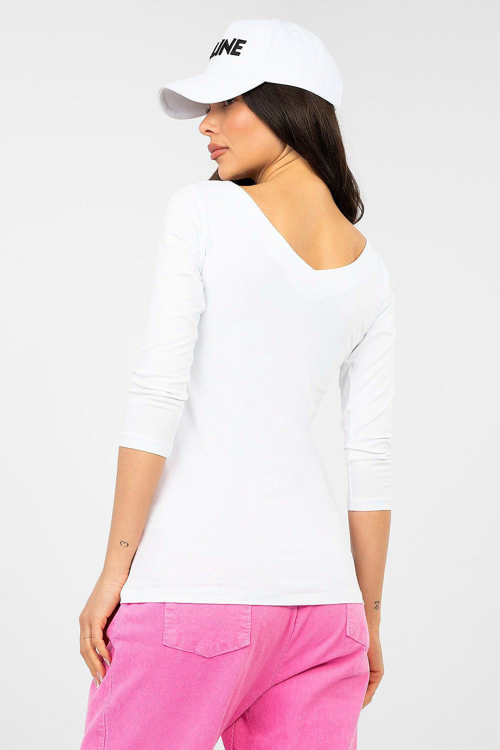 T-shirt basic dal taglio aderente in cotone elasticizzato