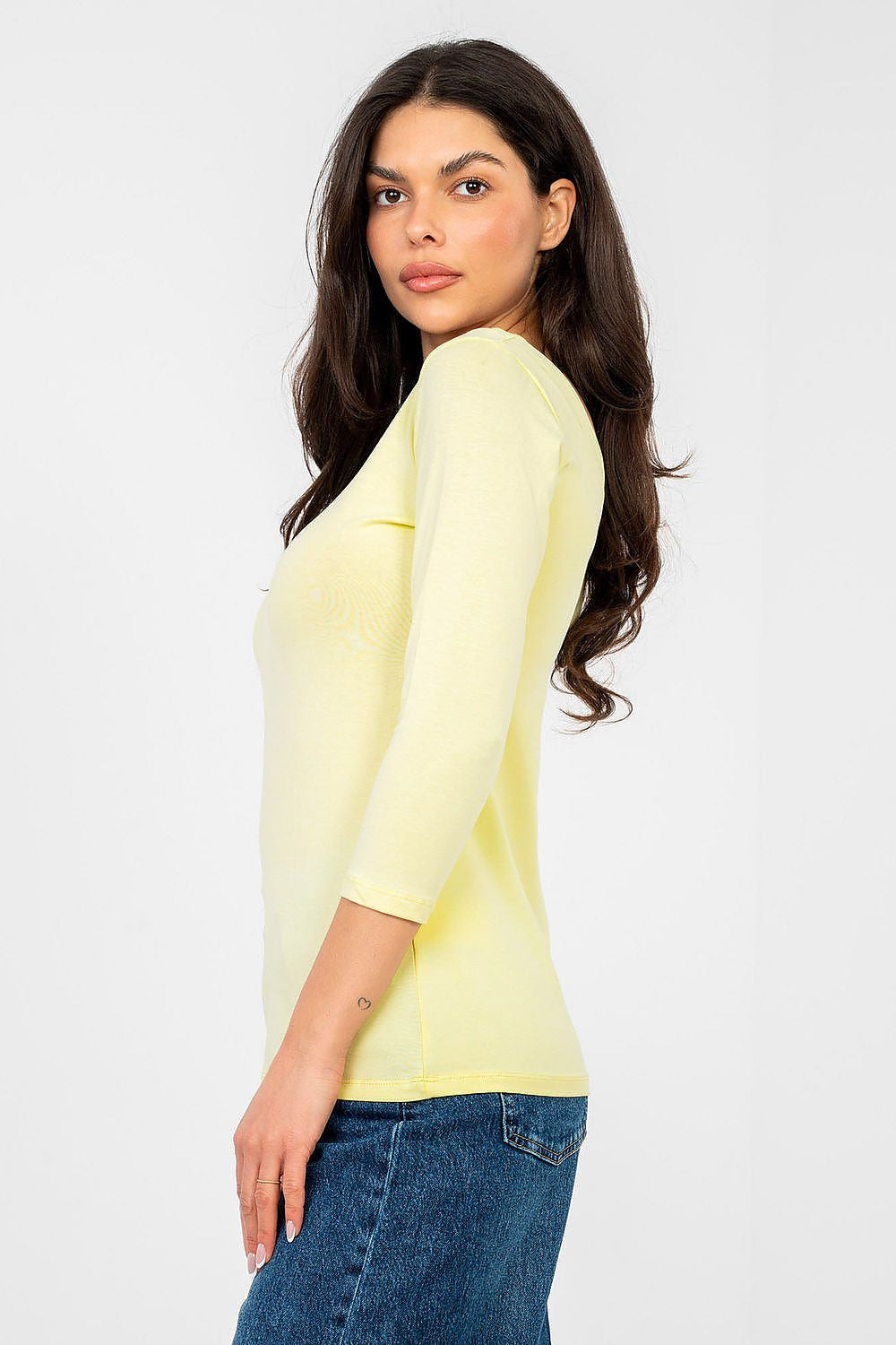 T-shirt basic dal taglio aderente in cotone elasticizzato