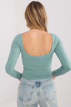 T-shirt basic a manica lunga scollo barca - 224683