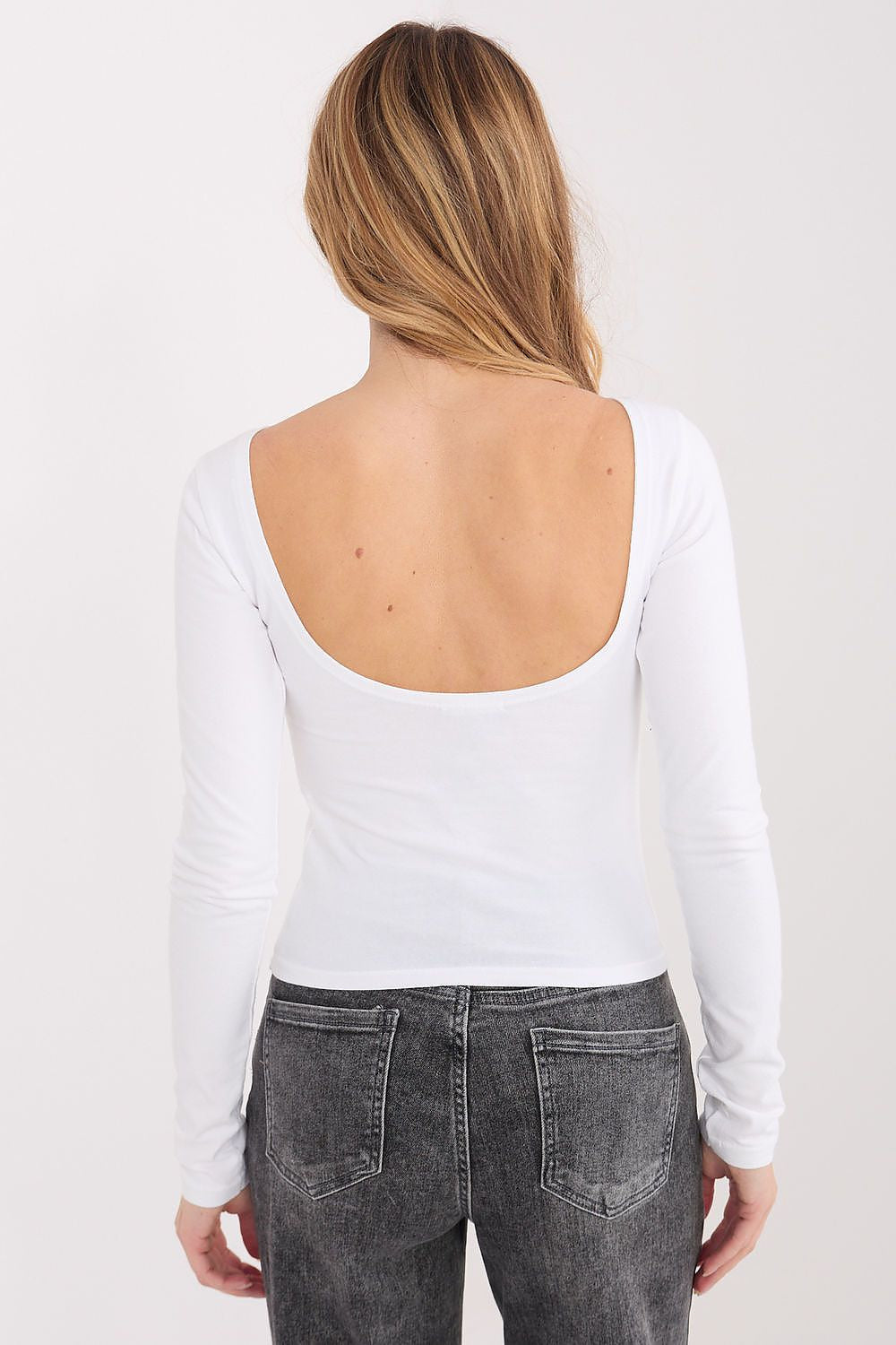 T-shirt basic a manica lunga scollo barca - 224683