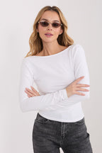 T-shirt basic a manica lunga scollo barca - 224683