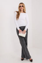 T-shirt basic a manica lunga scollo barca - 224683