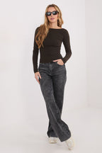 T-shirt basic a manica lunga scollo barca - 224683