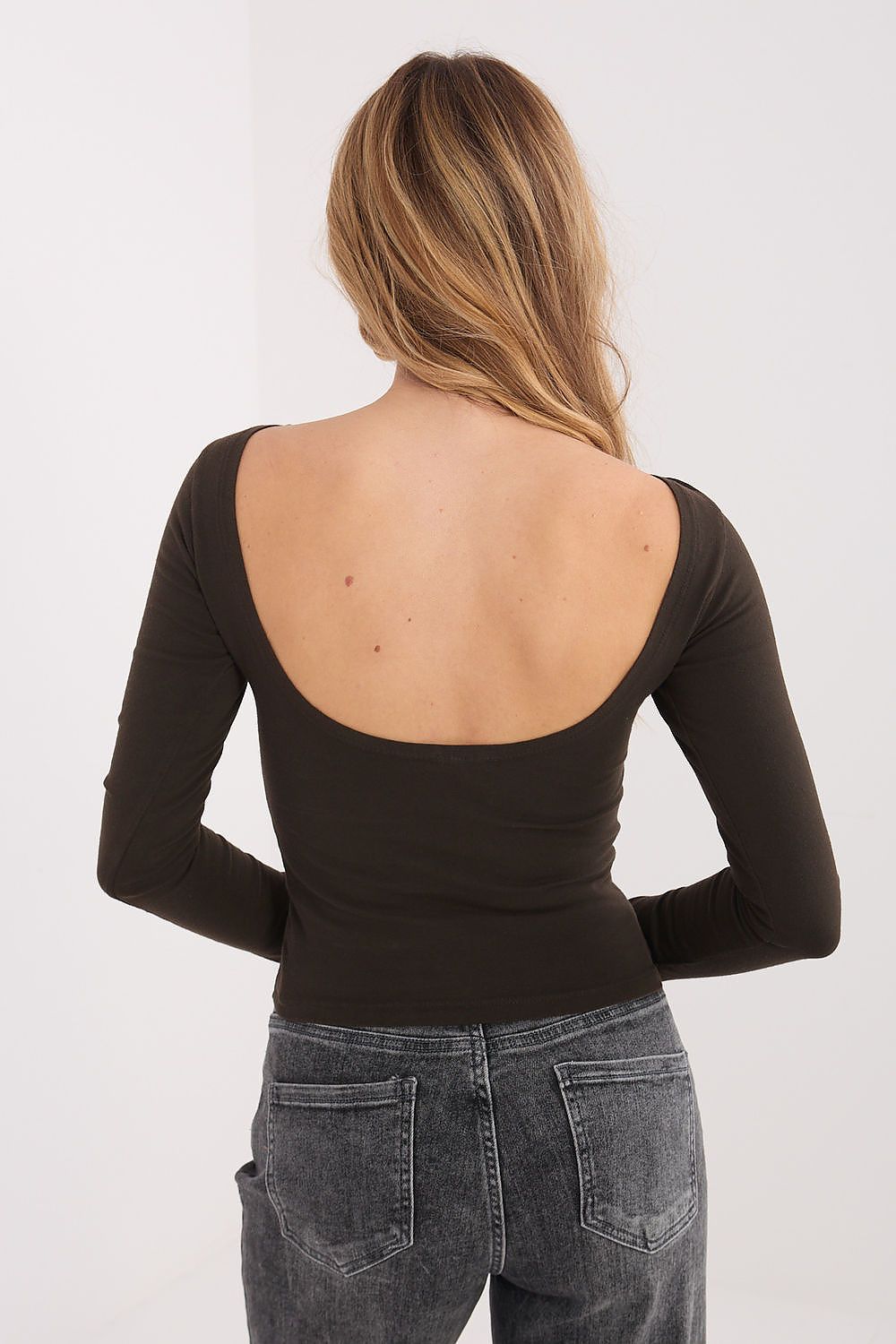 T-shirt basic a manica lunga scollo barca - 224683