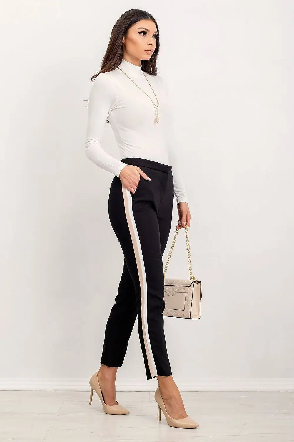 T-shirt collo alto in viscosa - 169841