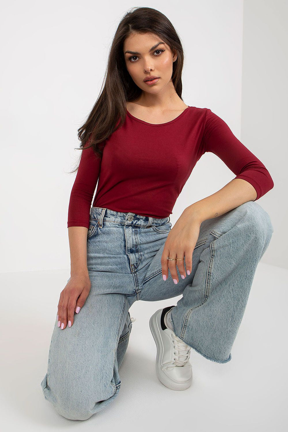 T-shirt in cotone manica 3/4 - 162856