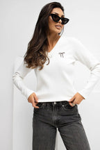 T-shirt da donna a V - 221819