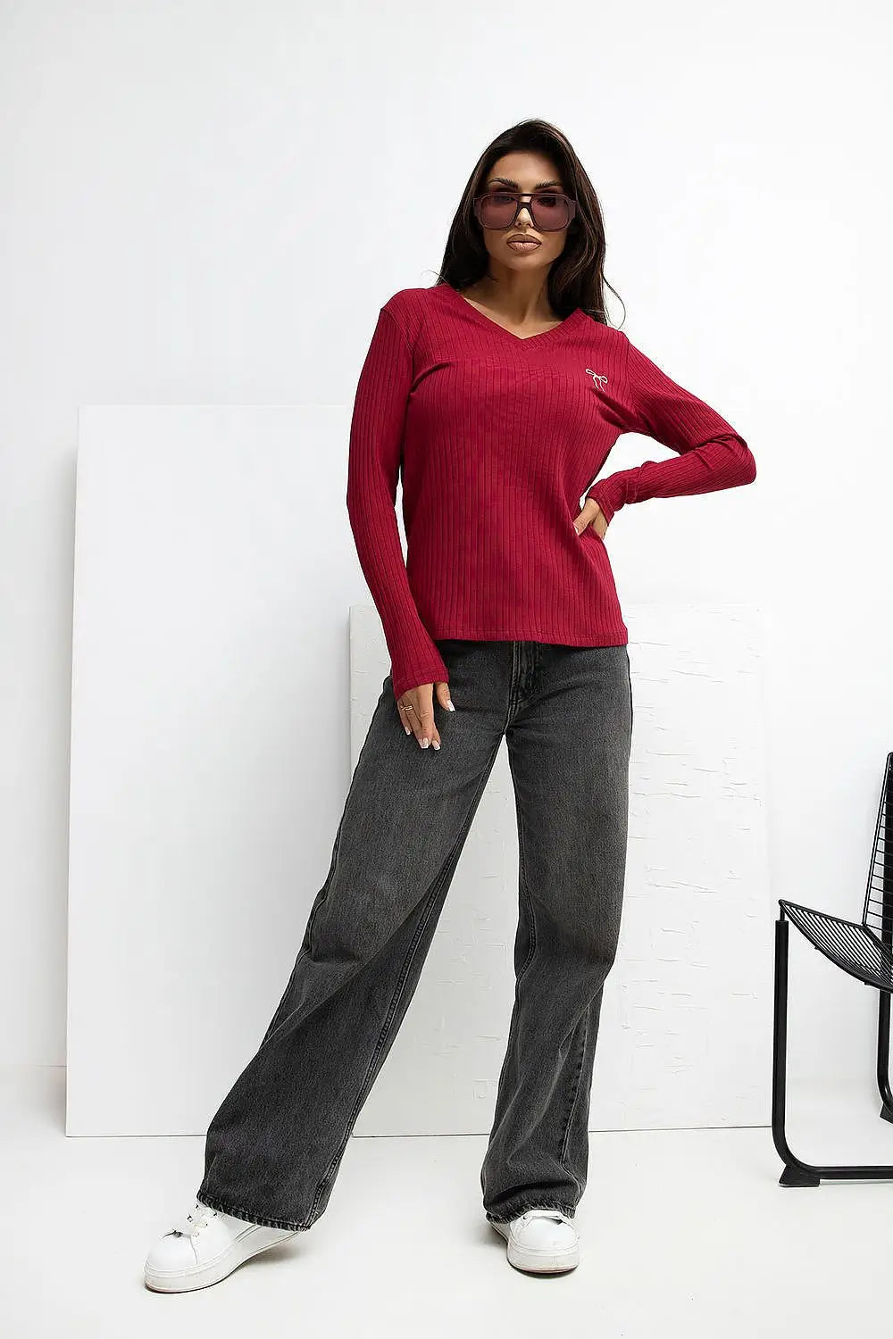 T-shirt da donna a V - 221819