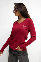 T-shirt da donna a V - 221819