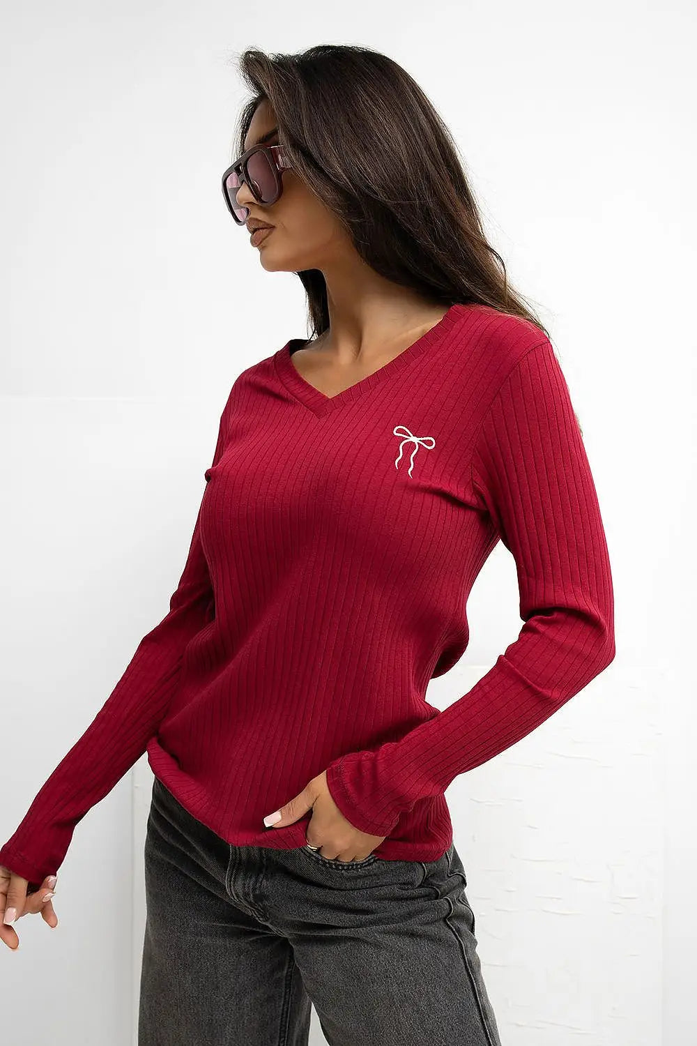 T-shirt da donna a V - 221819