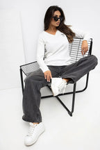 T-shirt da donna a V - 221819