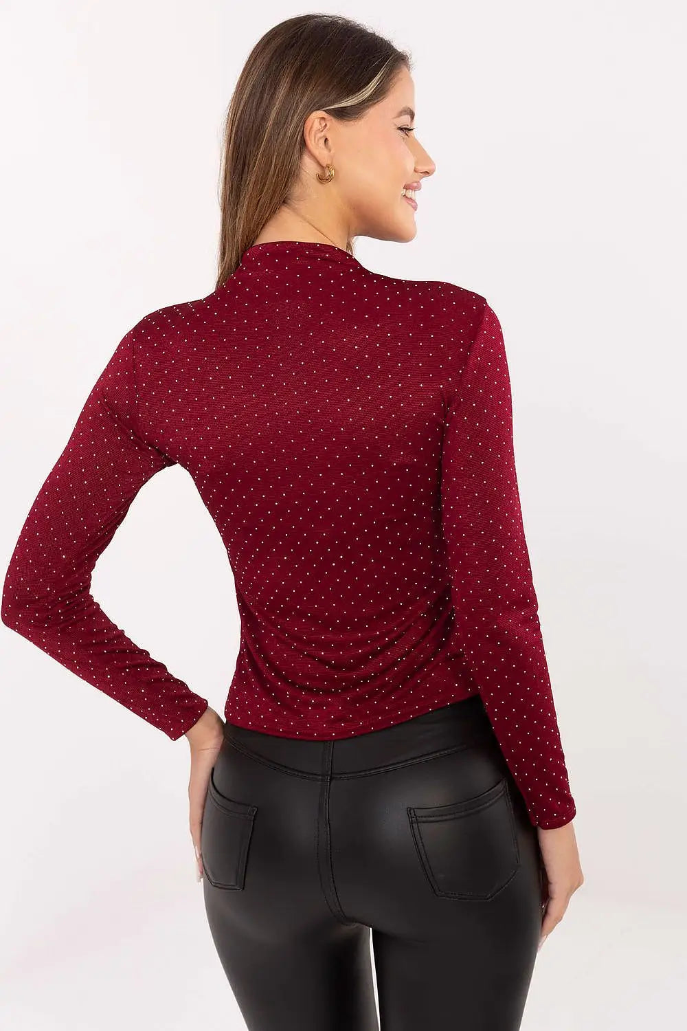 T-shirt da donna con collo alto e maniche lunghe - 219369