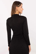 T-shirt da donna con collo alto e maniche lunghe - 219369