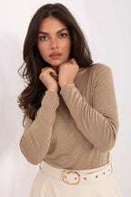 T-shirt da donna con collo alto e maniche lunghe - 219369