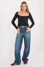 T-shirt donna 100% cotone scollo quadro - 224674