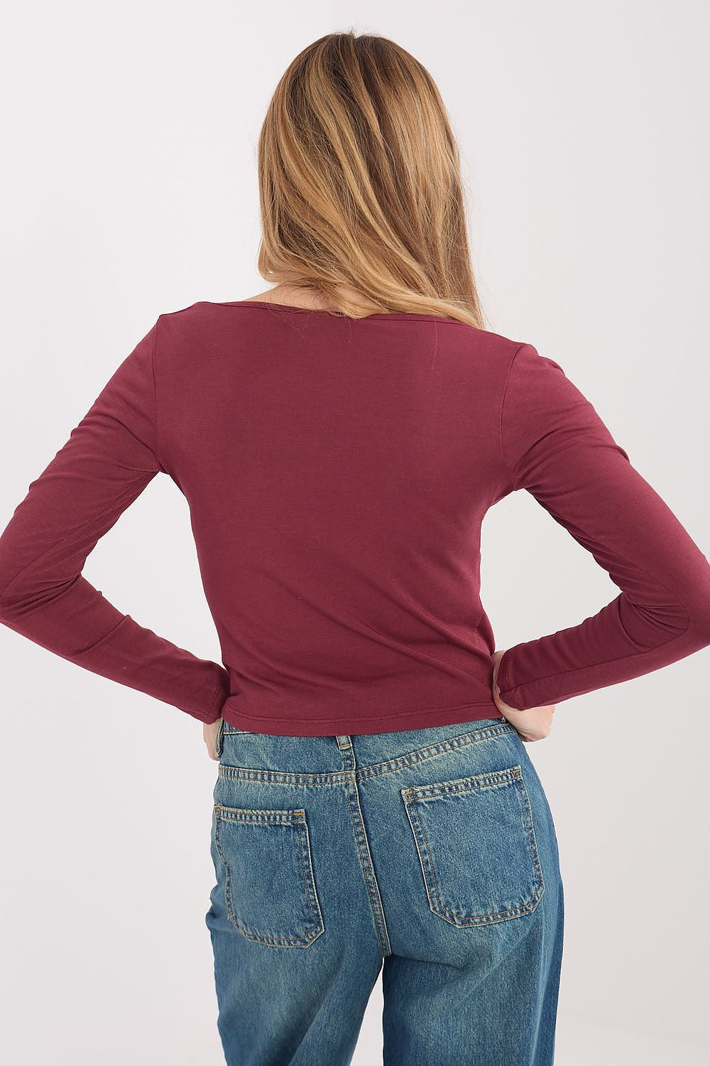T-shirt donna 100% cotone scollo quadro - 224674