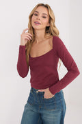T-shirt donna 100% cotone scollo quadro - 224674
