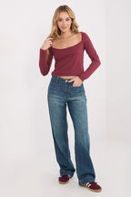 T-shirt donna 100% cotone scollo quadro - 224674