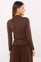 T-shirt da donna con collo alto e maniche lunghe - 219369