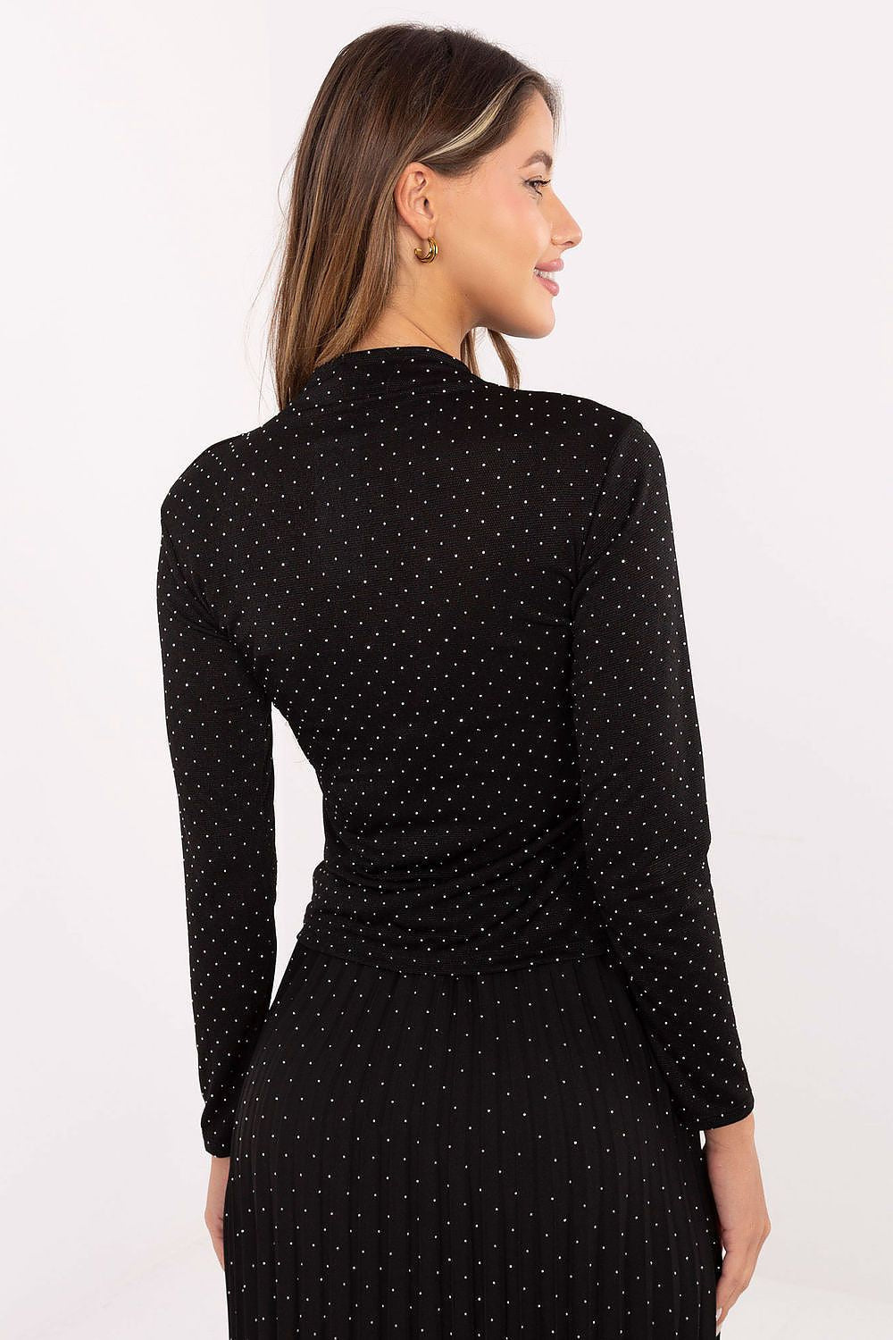 T-shirt da donna con collo alto e maniche lunghe - 219369