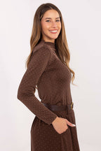T-shirt da donna con collo alto e maniche lunghe - 219369