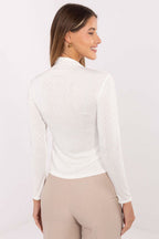 T-shirt da donna con collo alto e maniche lunghe - 219369