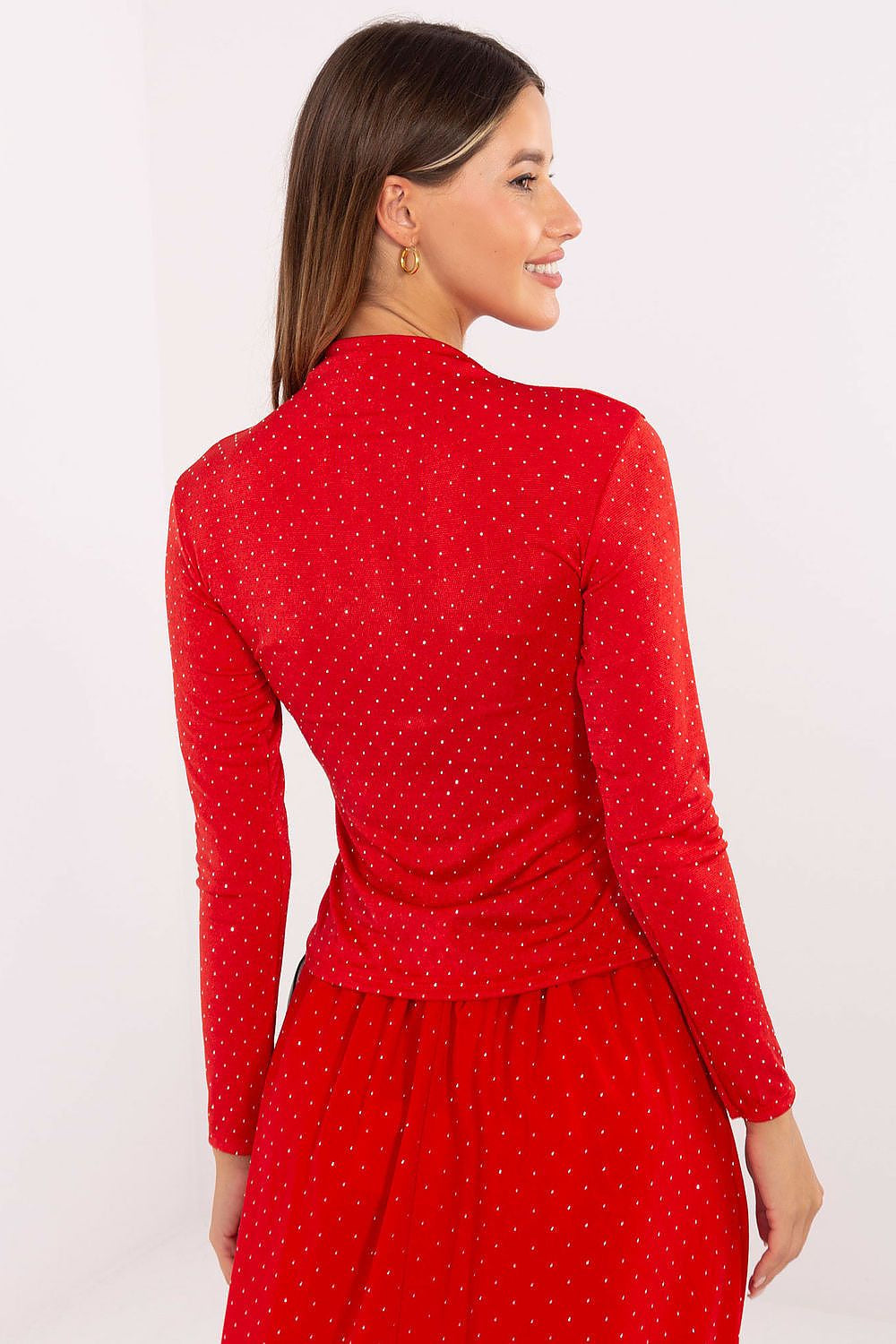 T-shirt da donna con collo alto e maniche lunghe - 219369