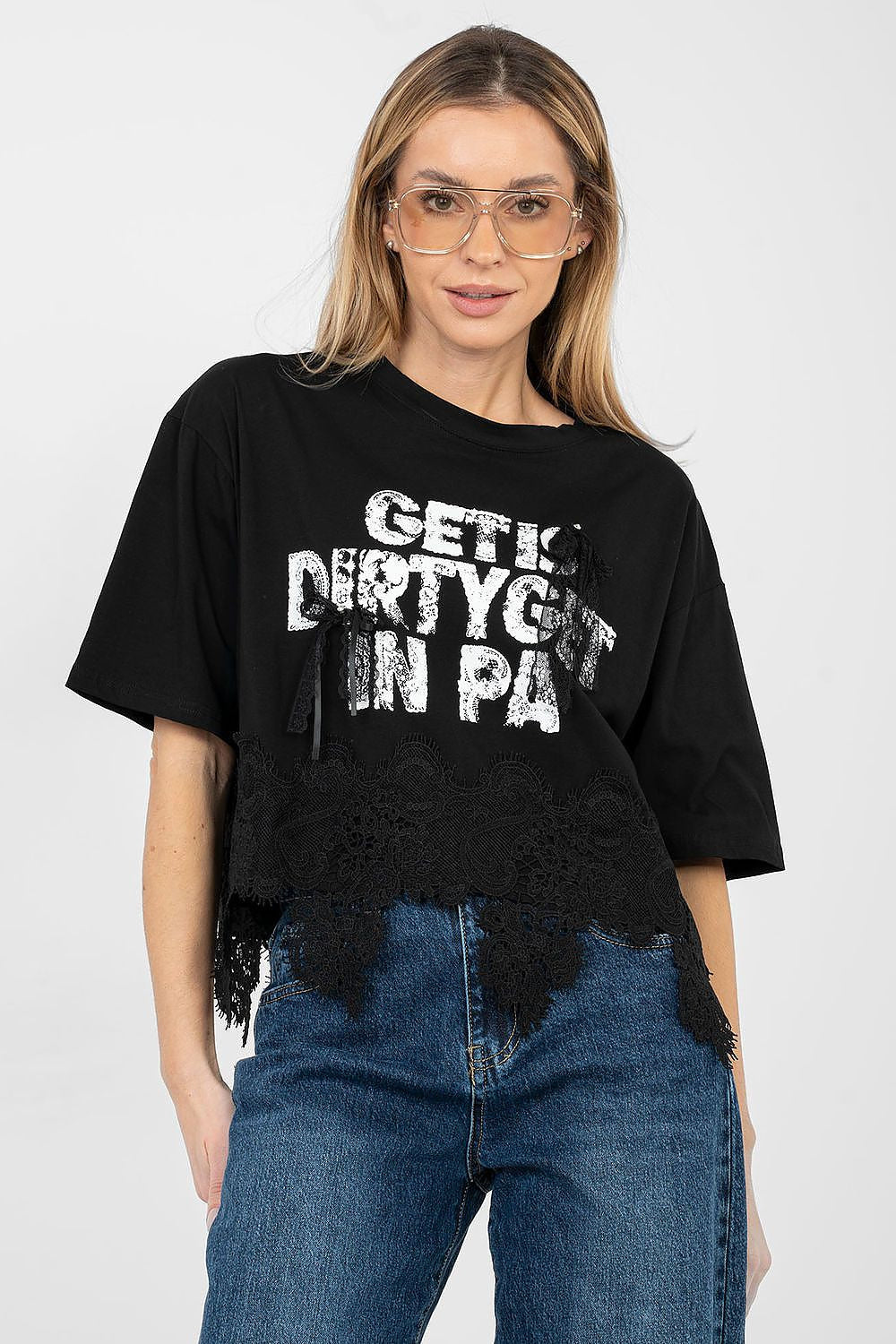T-shirt donna in cotone elasticizzato - 223735