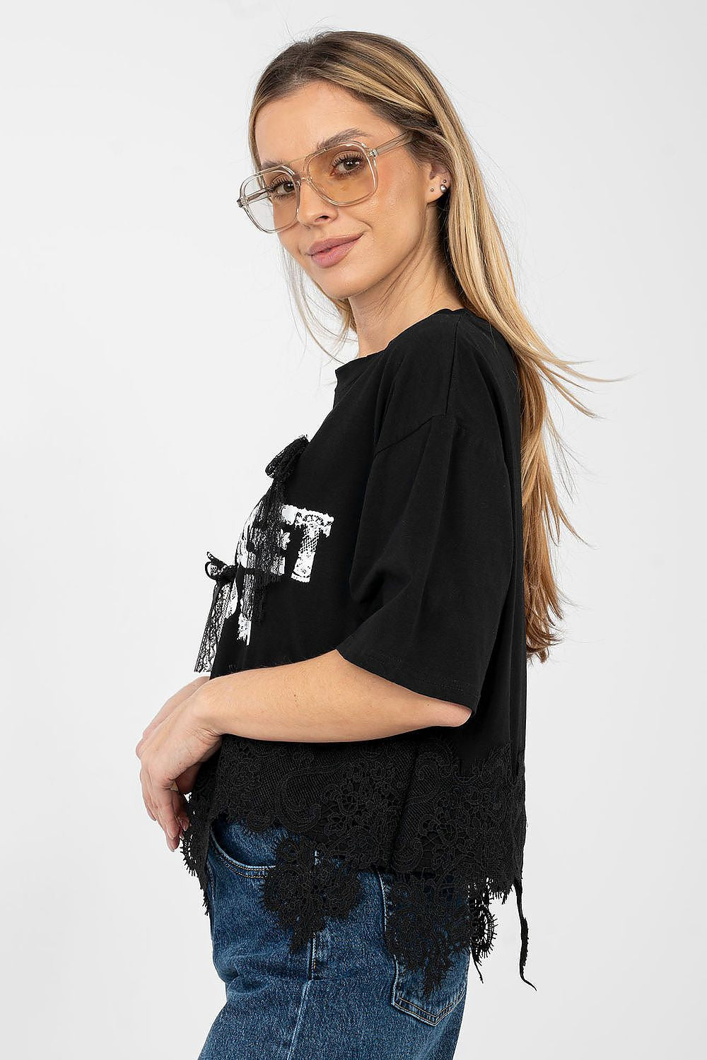 T-shirt donna in cotone elasticizzato - 223735