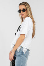 T-shirt donna in cotone elasticizzato - 223735