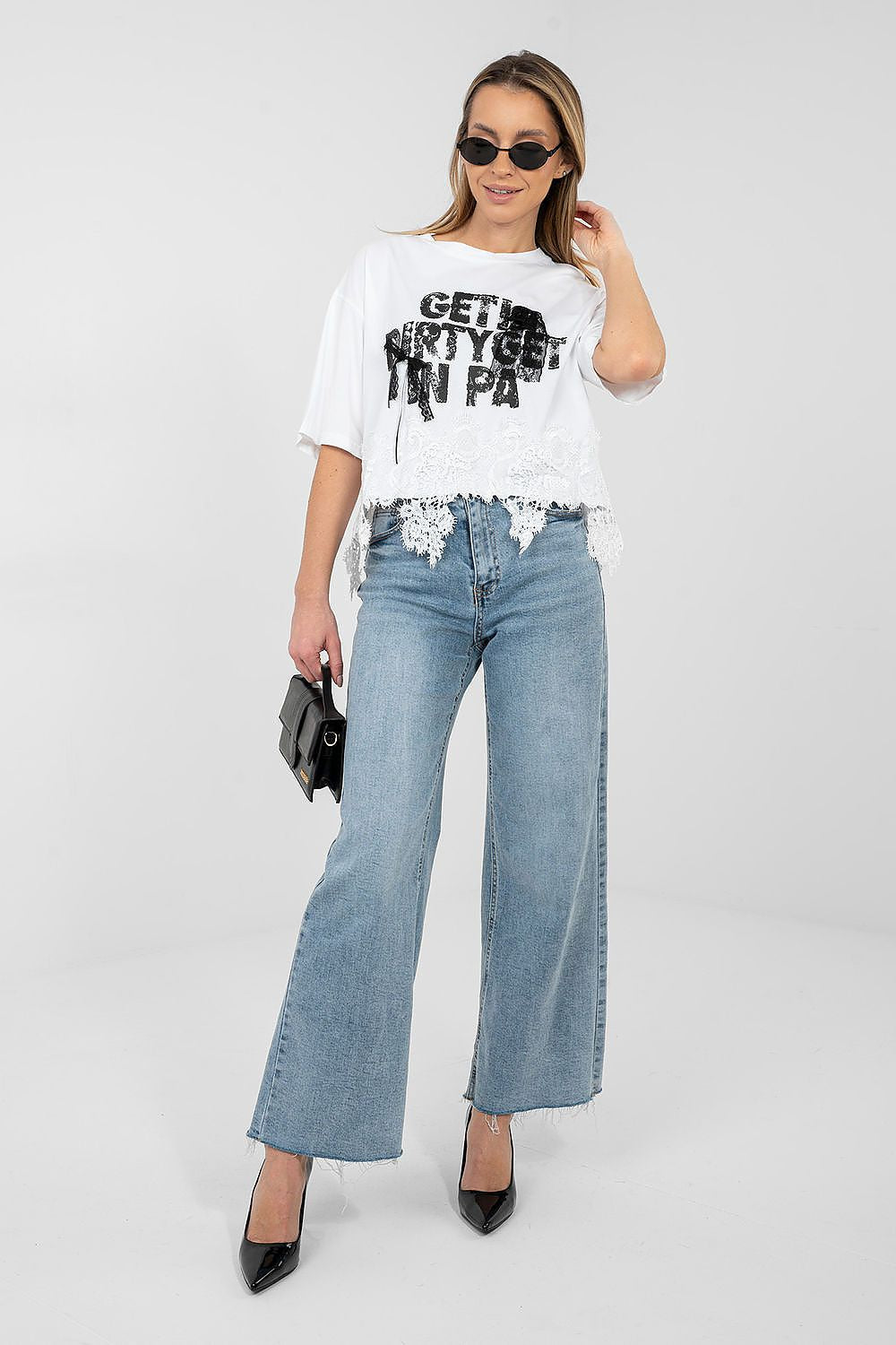 T-shirt donna in cotone elasticizzato - 223735