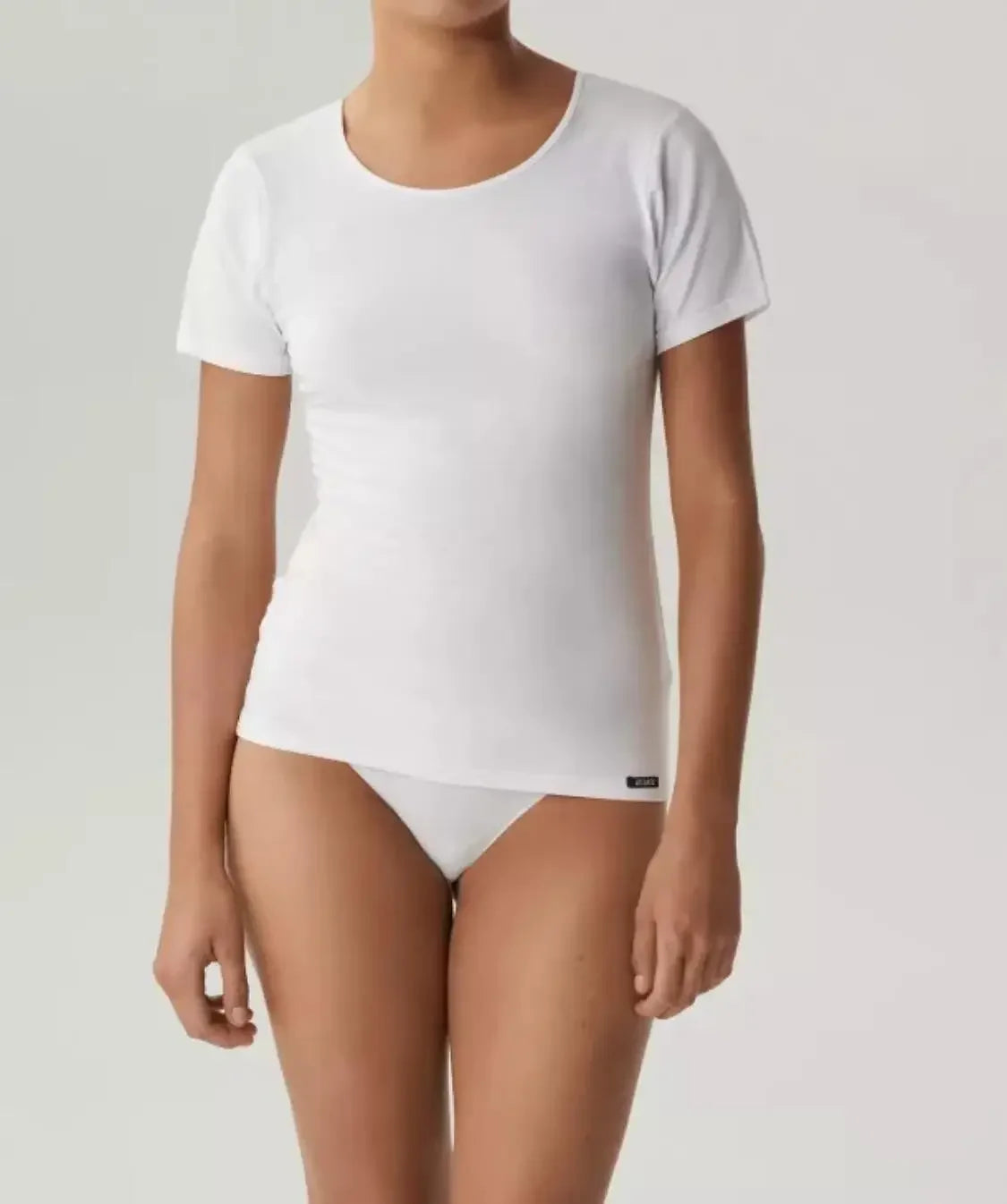 Bianco / S T-shirt Donna in Cotone Elasticizzato – Maglia