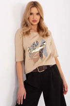 T-shirt donna in cotone elasticizzato - 208570