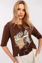 T-shirt donna in cotone elasticizzato - 208570