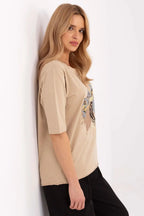 T-shirt donna in cotone elasticizzato - 208570